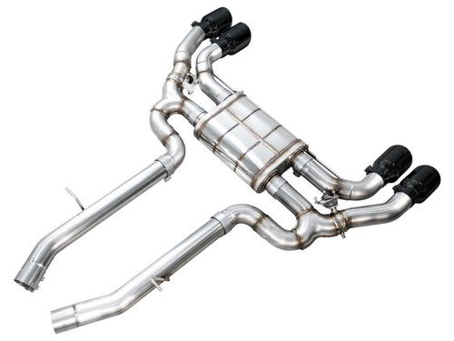 AWE Tuning SwitchPath Cat-Back Exhaust for 2020-2025 BMW F97 X3 M / F98 X4 M - Diamond Black Tips (4.5 in)