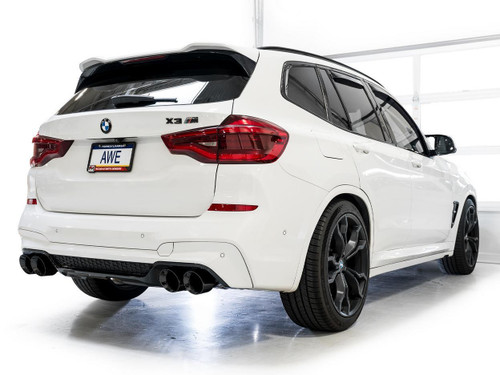 AWE Tuning SwitchPath Cat-Back Exhaust for 2020-2025 BMW F97 X3 M / F98 X4 M - Diamond Black Tips (4.5 in)
