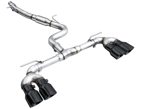AWE Tuning Track Edition Cat-Back Exhaust for 2022-2026 Volkswagen Golf R - Diamond Black Tips (4.5 in)