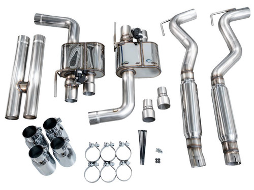 AWE Tuning SwitchPath Cat-Back Exhaust for 2018-2023 Ford Mustang - Chrome Silver Tips (4 in)