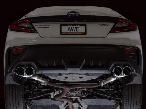AWE Tuning Track Edition Axle-Back Exhaust for 2022-2026 Subaru WRX - Chrome Silver Tips (4 in)