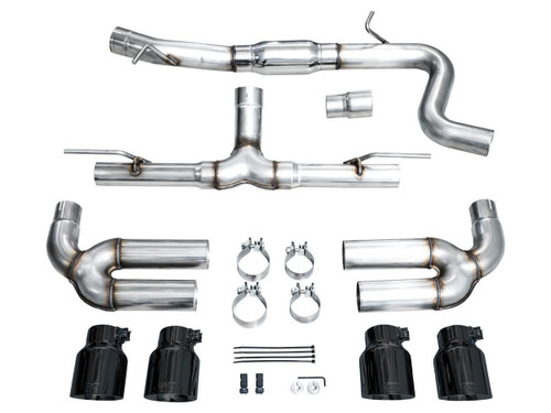 AWE Tuning Track Edition Cat-Back Exhaust for 2022-2026 Audi S3 - Diamond Black Tips (4.5 in)