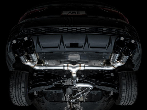 AWE Tuning Track Edition Cat-Back Exhaust for 2022-2026 Audi S3 - Diamond Black Tips (4.5 in)