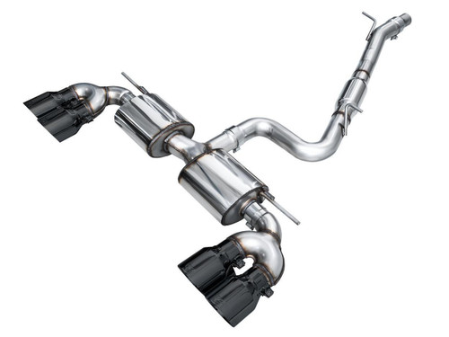 AWE Tuning Touring Edition Cat-Back Exhaust for 2022-2026 Volkswagen Golf R - Diamond Black Tips (4.5 in)