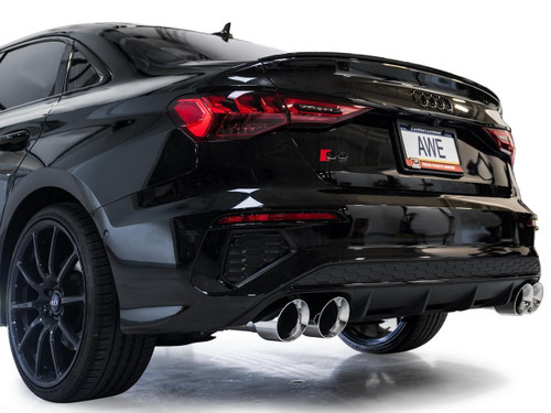 AWE Tuning Touring Edition Cat-Back Exhaust for 2022-2026 Audi S3 - Chrome Silver Tips (4.5 in)