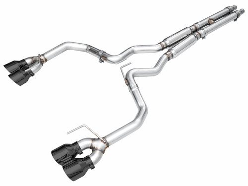 AWE Tuning Track Edition Cat-Back Exhaust for 2024-2026 Ford Mustang - Diamond Black Tips (5 in)