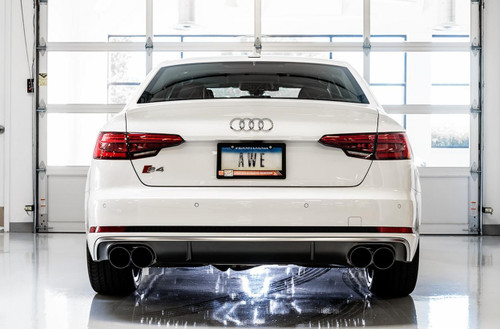 AWE Tuning Track Edition Cat-Back Exhaust for 2018-2025 Audi B9 S5 Sportback - 4" Diamond Black Tips - Diamond Black Tips (4 in)