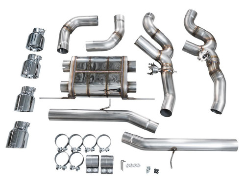 AWE Tuning SwitchPath Cat-Back Exhaust for 2020-2025 BMW F97 X3 M / F98 X4 M - Chrome Silver Tips (4.5 in)