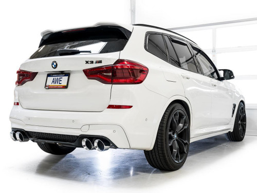 AWE Tuning SwitchPath Cat-Back Exhaust for 2020-2025 BMW F97 X3 M / F98 X4 M - Chrome Silver Tips (4.5 in)