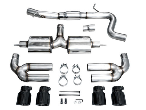 AWE Tuning Touring Edition Cat-Back Exhaust for 2022-2026 Audi S3 - Diamond Black Tips (4.5 in)