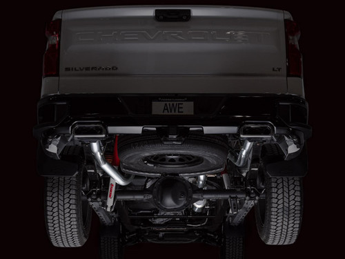 AWE Tuning 0FG Cat-Back Exhaust for 2019-2026 Chevrolet Silverado 1500 GMC Sierra 1500 - OE Tips Tips
