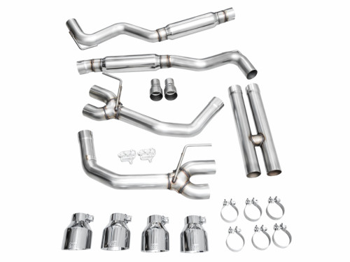 AWE Tuning Track Edition Cat-Back Exhaust for 2024-2026 Ford Mustang - Chrome Silver Tips (5 in)