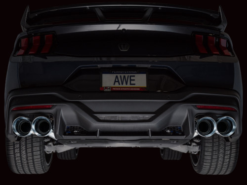 AWE Tuning Track Edition Cat-Back Exhaust for 2024-2026 Ford Mustang - Chrome Silver Tips (5 in)