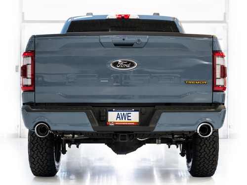 AWE Tuning 0FG Cat-Back Exhaust for 2021-2026 Ford F-150 - Chrome Silver Tips (5 in)
