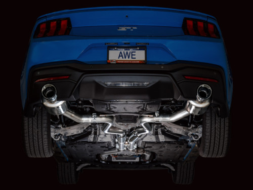 AWE Tuning Touring Edition Cat-Back Exhaust for 2024-2026 Ford Mustang - Chrome Silver Tips (4.5 in)