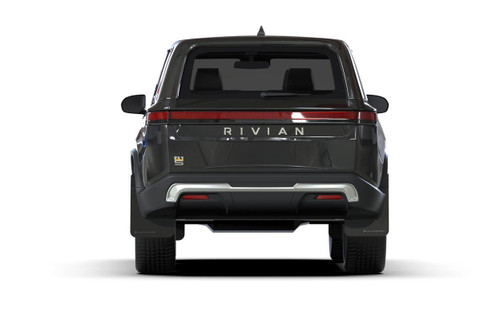 Rally Armor Black UR Mud Flap with Metallic Black Logo for 2022+ Rivian R1S