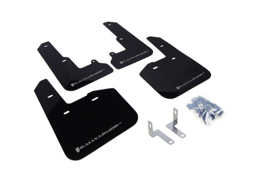 Rally Armor UR Black Mud Flap with Silver Logo for 2015 Subaru Legacy