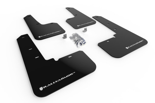 Rally Armor UR Black Mud Flap with White Logo for 20+ Subaru Outback