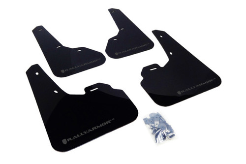 Rally Armor UR Black Mud Flap with Grey Logo for 2010+ Mazda3/Speed3