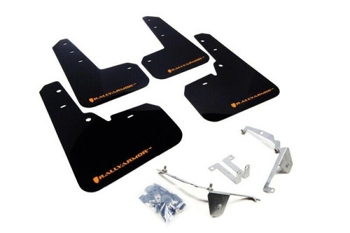 Rally Armor MF26-UR-BLK/OR Black Mud Flap/Orange Logo