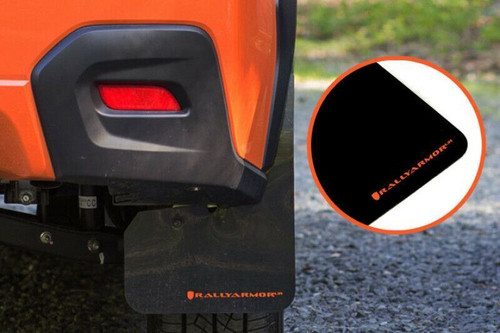 Rally Armor MF26-UR-BLK/OR Black Mud Flap/Orange Logo