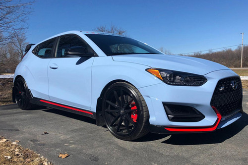 Rally Armor for 2019+ Hyundai Veloster N UR Black Mud Flap W/ Red Logo