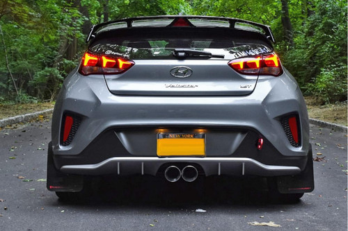 Rally Armor for 2019+ Hyundai Veloster Turbo R-Spec UR Black Mud Flap W/ Dark