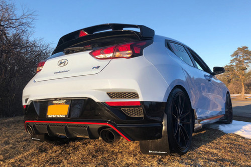 Rally Armor UR Black Mud Flap with Grey Logo for 2019+ Hyundai Veloster N