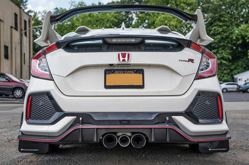 Rally Armor for 17-18 Honda Civic Type R (Type R Only) UR Black Mud Flap W/ Red