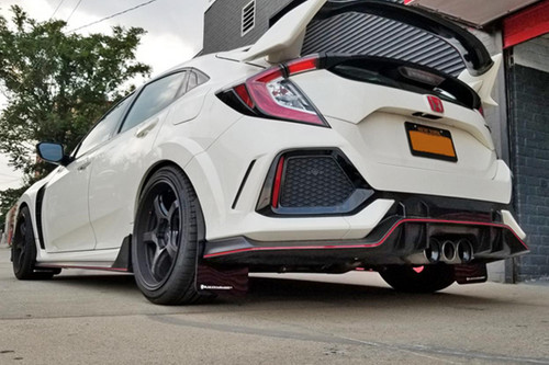 Rally Armor for 17-18 Honda Civic Type R (Type R Only) UR Black Mud Flap W/ Red