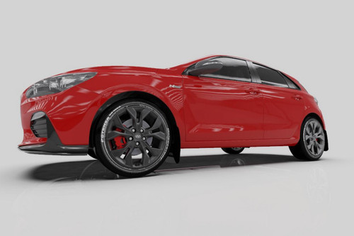 Rally Armor for 2019+ Hyundai Elantra N Line UR Black Mud Flap W/ Grey Logo