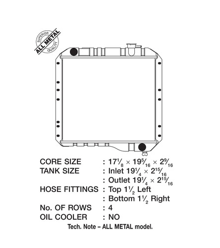CSF Radiator for 1970-1980 Toyota 3.9L 4.2L (Land Cruiser)