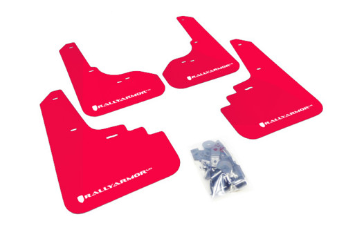 Rally Armor UR Red Mud Flap with White Logo for 2005-2009 Legacy GT and Outback