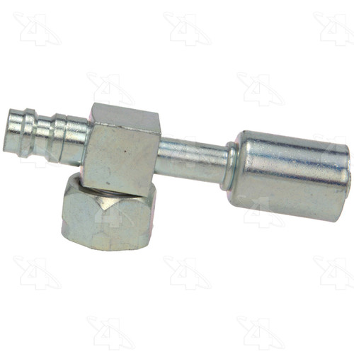 Four Seasons 90 Degree Female O-Ring Short Drop w/ R134a Service Port, Stl, Std. Dia. Bdlck. 14818