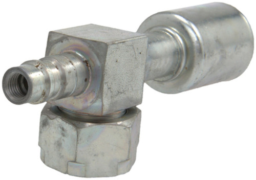 Four Seasons 90 Degree Female O-Ring Short Drop w/ R134a Service Port, Stl, Std. Dia. Bdlck. 14820