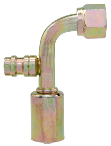 Four Seasons 90 Degree Female O-Ring Long Pilot w/ R134a Service Port, Stl, Std Dia. Beadlock 14958