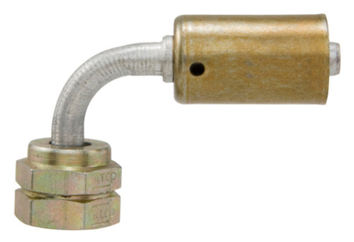 Four Seasons 90 Degree Female Metric O-Ring, Aluminum, Standard Dia. Beadlock, A/C Fitting 14686