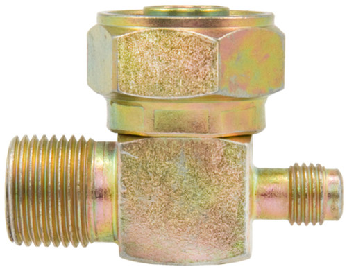 Four Seasons 90 Degree Tube-O to Male Insert O-Ring with R134a Service Port, Steel, Adapter 12718