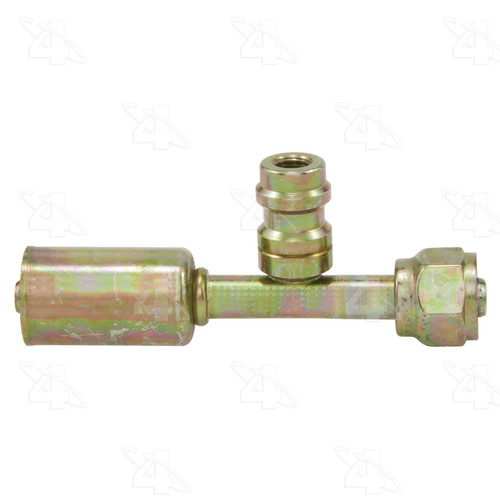 Four Seasons Straight Female O-Ring Long Pilot with R134a Service Port, Stl, Std. Dia. Bdlck 14966