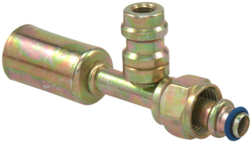 Four Seasons Straight Female O-Ring Long Pilot with R134a Service Port, Stl, Std. Dia. Bdlck 14966