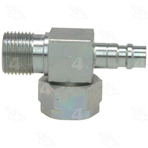 Four Seasons 90 Degree Tube-O to Male Insert O-Ring with R134a Service Port, Steel, Adapter 14720