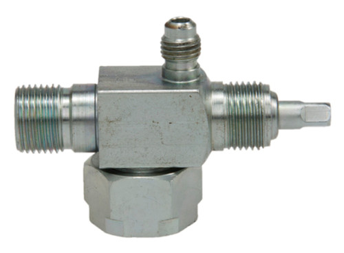 Four Seasons 90 Degree Tube-O to Male Insert O-Ring w/ R12 Service Port, Steel, Service Valve 12722
