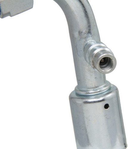 Four Seasons 90 Degree Female O-Ring Long Pilot w/ R134a Service Port, Steel, Std Dia. Bdlck. 18970