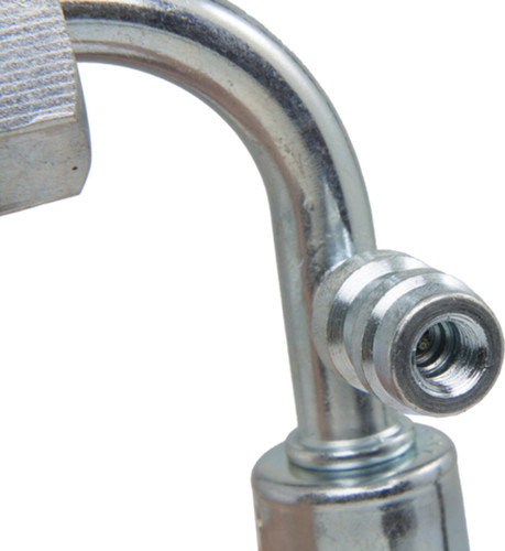 Four Seasons 90 Degree Female O-Ring Long Pilot w/ R134a Service Port, Steel, Std Dia. Bdlck. 18958