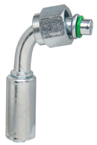 Four Seasons 90 Degree Female O-Ring Long Pilot, Steel, Reduced Diameter Beadlock A/C Fitting 18086