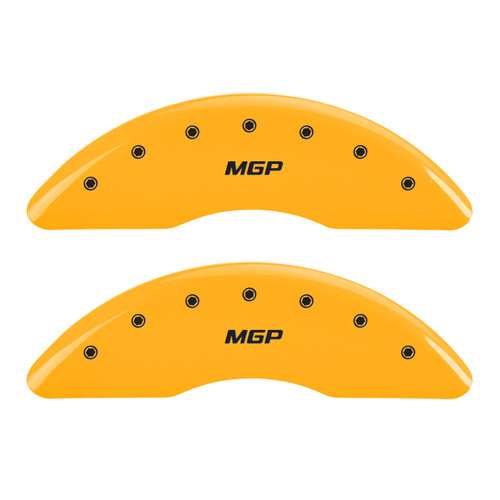 MGP 4 Caliper Covers Engraved Front & Rear MGP Yellow Finish Black Characters