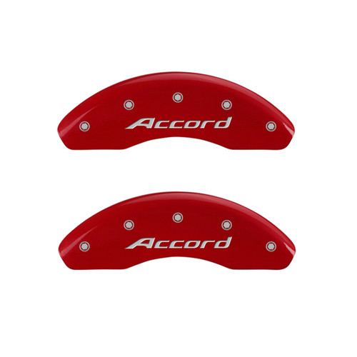 MGP 4 Caliper Covers Engraved Front Accord Engraved Rear Accord Red Finish Silver Characters