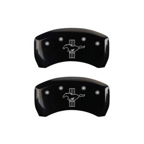 MGP Rear Set 2 Caliper Covers Engraved Rear GT500 Shelby & Cobra Black Finish Silver Characters
