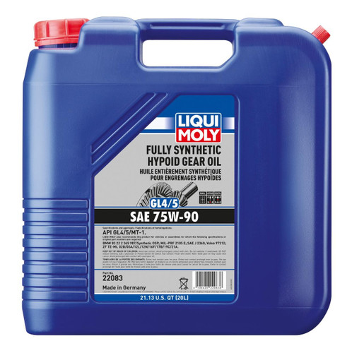 LIQUI MOLY 20L Fully Synthetic Hypoid Gear Oil For (GL4/5) 75W90