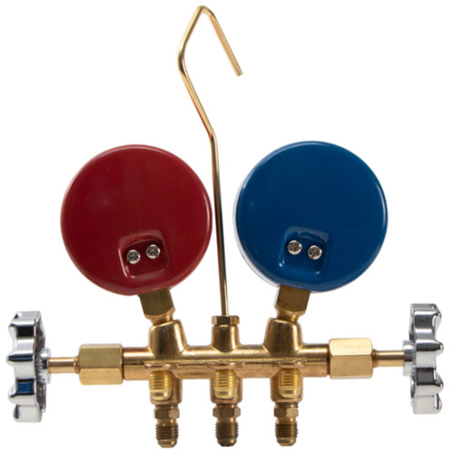 Four Seasons R134a Brass Fahrenheit Manifold Gauge Set w/ Coupler 59198